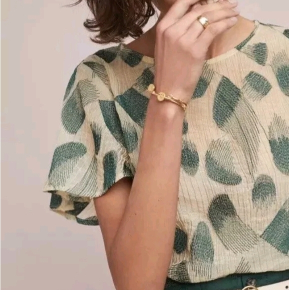 Anthropologie Eri + Ali Embroidered Veranda Blouse Medium - Picture 2 of 8